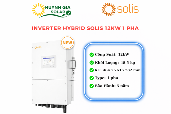 Inverter Hybrid Solis 12kW 1 Pha Áp Thấp S6-EH1P12K03