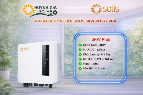 Inverter Solis 1 pha 3kw hòa lưới | S6-GR1P3K-S