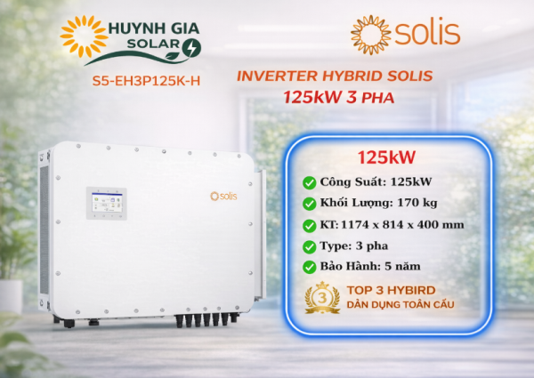 Inverter hybrid Solis 125kW 3pha áp cao