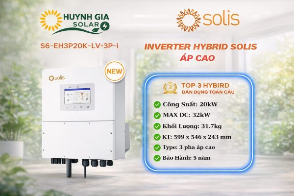 Inverter hybrid Solis 3 pha 20kw áp cao